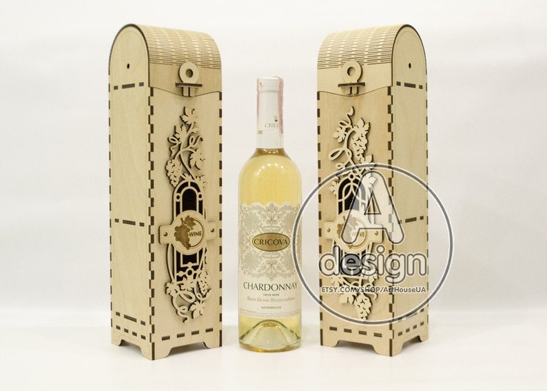 Wine box Wood wine box Plywood wine box Vine box Wine Etsy