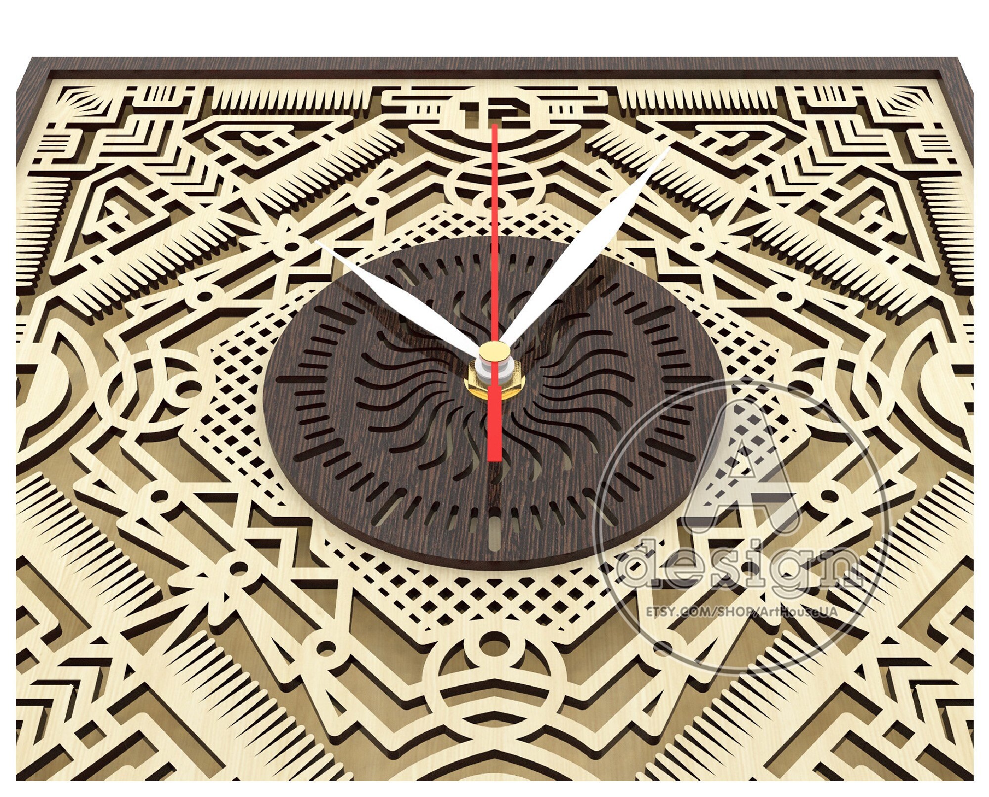 Wall Clock Laser Cut Pattern Vector File - Etsy