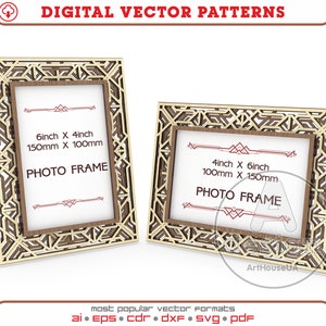 Mehrschichtige Bilderrahmen SVG-Datei, Laser geschnittene Bilderrahmen, Wandkunst Bilderrahmen Laser geschnittene Dateien, Fotohalter DXF, Fotorahmen Glowforge Dateien