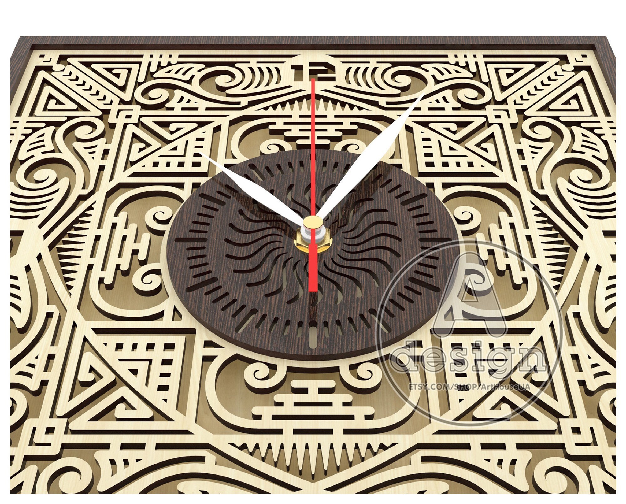 Wall Clock Pattern, Clock Vector, Clock Laser Cut, Laser Cut Files ...
