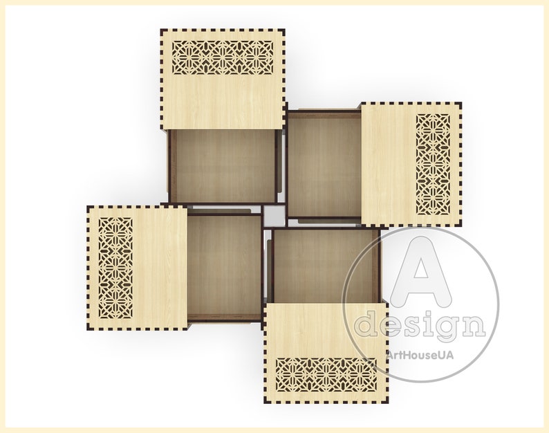 Jewelry Box SVG Vector for Laser Cut. Unique Box for Threads Etsy UK