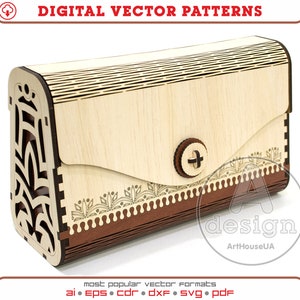 Clutch Tasche, Abendtasche, Holztasche, Seidenkupplung, Holzkupplung, Clutch Geldbörse, handgefertigte Handtasche, Sperrholzkupplung, Laserschnitt, Cnc-Datei, Cl-79