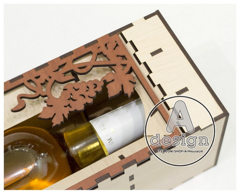 Wine Box Vector Wineboxv38 Wine Box Laser Cut File Plywood Etsy