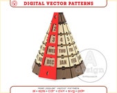 Laser Cut Perpetual Calendar Digital Vector File, SVG DXF for Desktop Office Decor