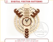 Laser Cut Wall Calendar with Clock File, Perpetual SVG DXF Vector Download