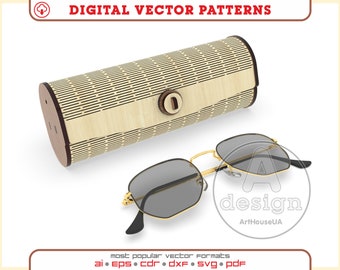 Glasses case, Wooden glasses case, Glasses case vector, Glasses case cnc, Plywood glasses case, Glasses case laser cut, Sunglasses case, V1