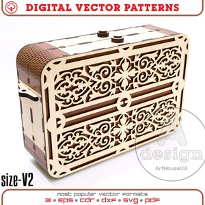 Pochette, sac de soirée, sac en bois, pochette en soie, pochette en bois, pochette, sac à main fait main, pochette en contreplaqué, découpe laser, fichier cnc, Cl2-33