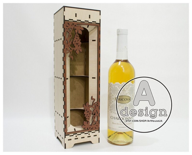 Wine Box Vector Wineboxv38 Wine Box Laser Cut File Plywood Etsy