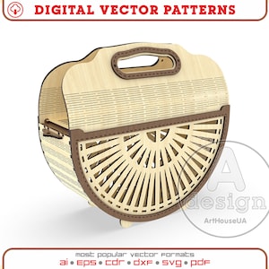 Holzhandtasche mit Deckel Laser geschnitten, Vintage Frauen Geldbörse, Vintage Schultertasche, Exklusive handgefertigte Holztasche, Elegante Geldbörse, HVer.12