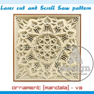 Mandala vector, Mandala Scroll Saw pattern, Mandala Laser cut, Scroll Saw PDF, Multilayered Mandala, Mandala Cnc, Mandala SVG, MLP-V3