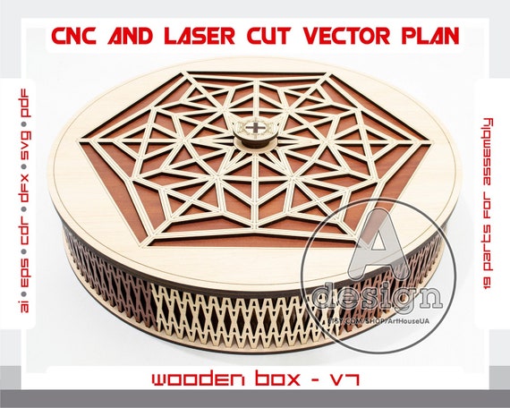 Wooden Box Gift Box Laser Cut Box Vector Plan Plywood Box Etsy