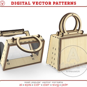 Frauen Acryl und Holz Handtasche Vektor Datei für Laser cut, Abend Holz Clutch Tasche, Handtasche Sperrholz Dateien für Glowforge Benutzer SVG, Ver.81