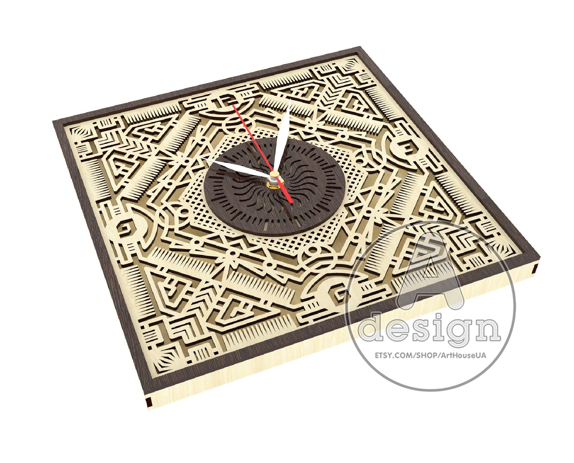 Wall Clock Laser Cut Pattern Vector File - Etsy