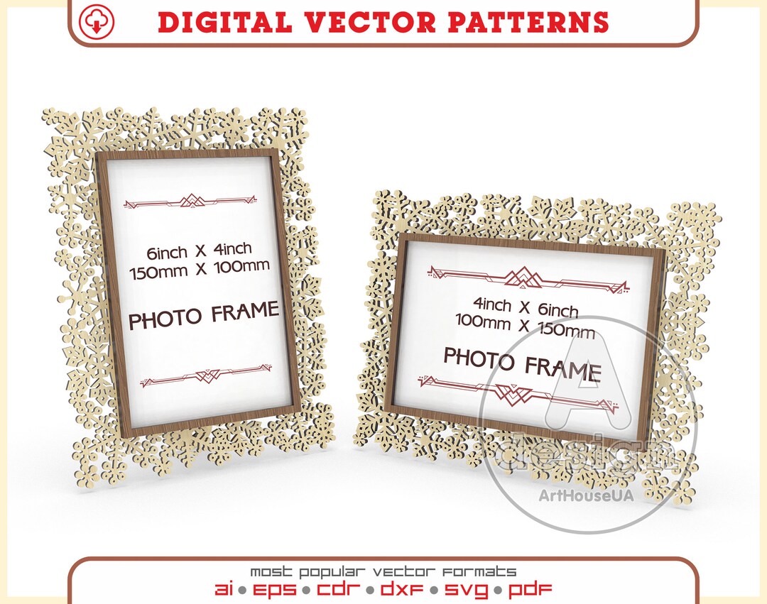 Buy Christmas Photo Frame Laser Cut Vector File, Wall and Table Art Photo  Frame Vector, Photo Holder DXF, Photo Frame Glowforge Ready SVG File Online 