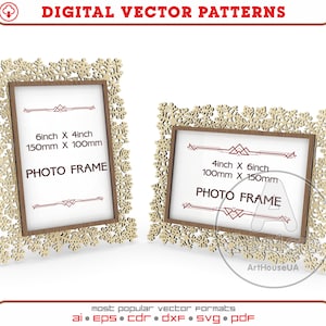 Christmas photo frame laser cut vector file, Wall and Table Art Photo Frame vector, Photo Holder DXF, Photo Frame Glowforge ready SVG file
