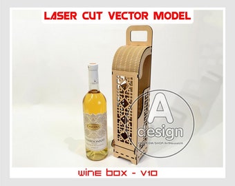 Wein Flasche Fall SVG Laser geschnitten Datei, Holzkiste Halter Wein Lagerung