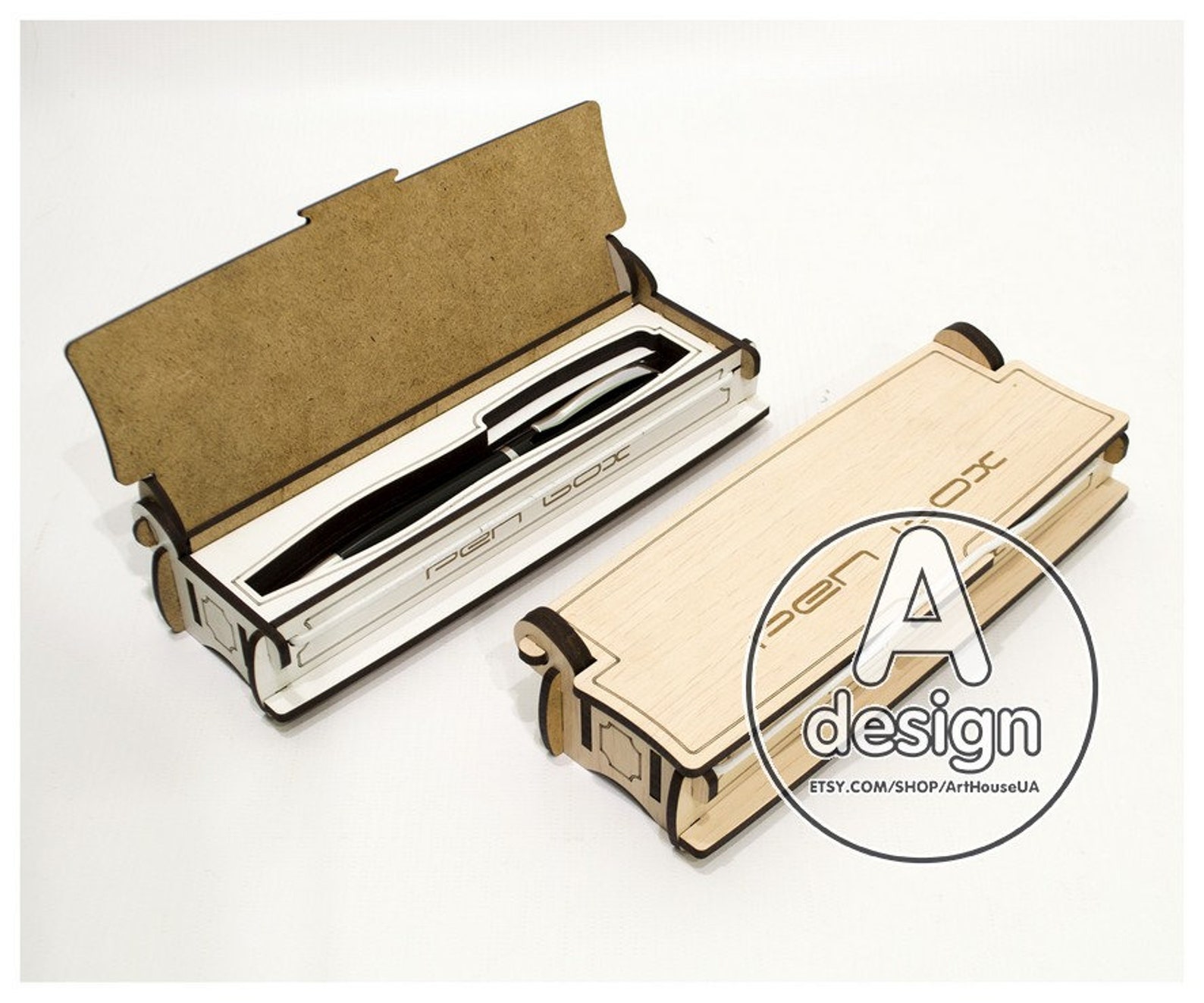 Wooden Pen Case Pen Box Pen Case Luxury Pen Case Vector Etsy