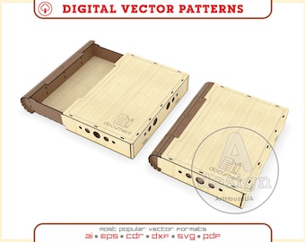 A4 Document Slider Box Laser Cut Vector File, Paper Storage Organizer Archival Template SVG