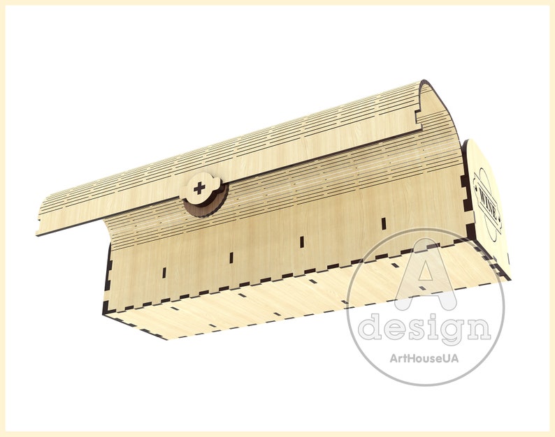 Puede incluir: Una caja de madera con una tapa con bisagras y un pestillo. La caja est&aacute; hecha de madera de color claro y tiene un acabado de madera natural. La caja est&aacute; decorada con un dise&ntilde;o simple en la parte delantera.