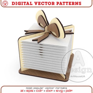 Serviettenhalter Laser geschnitten Datei, NH-V1, Serviettenhalter SVG, Serviettenhalter Glowforge Dateien, Küchendekor, Dekupiersäge Muster, Serviettenhalter Cnc