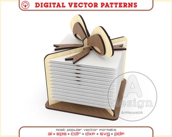 Napkin Holder Laser Cut Digital Vector File Download