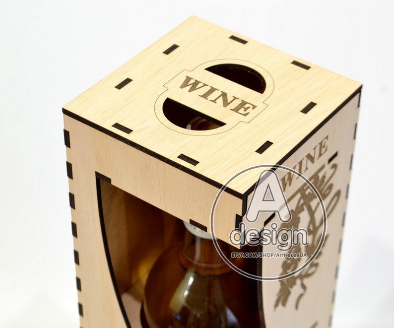 Wine box Wood wine box Plywood wine box Vine box Wine Etsy