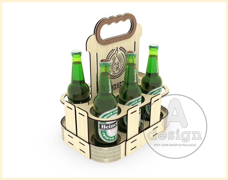 Download Beer holder box BHB-V6P Laser cut vector Beer bottle | Etsy