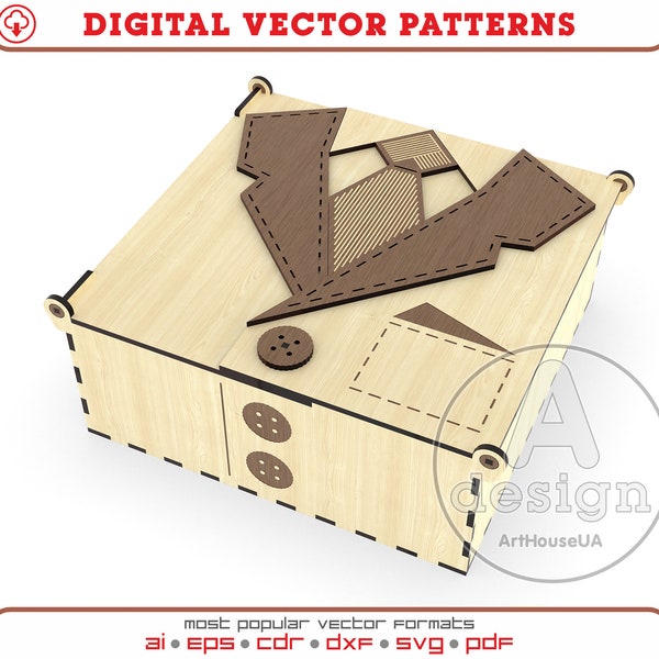 Gift box vector SVG file for laser cut machines and Glowforge user, Gift box Idea, Father's day gift box, Dad gift box, Husband gift box