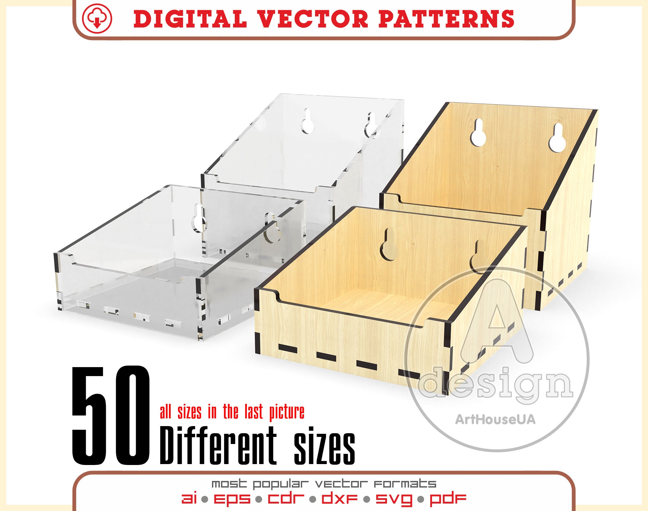 Laser Cut Storage Organizer Box 50 Sizes SVG Vector Files - Etsy