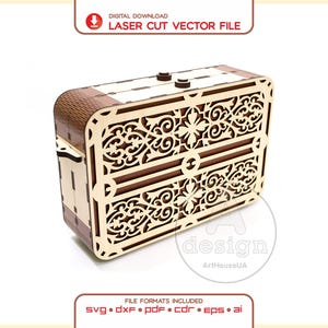 Laser Cut Digital Vector File Wooden Purse Bag, Evening Clutch Handbag SVG DXF Ready