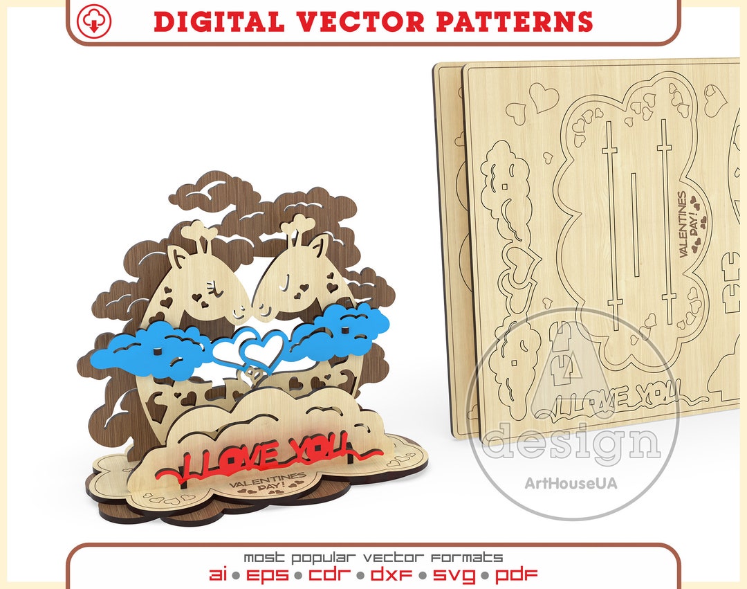 Romantic 3D Valentines Card Laser Cut File Puzzle SVG Gift Decor ...
