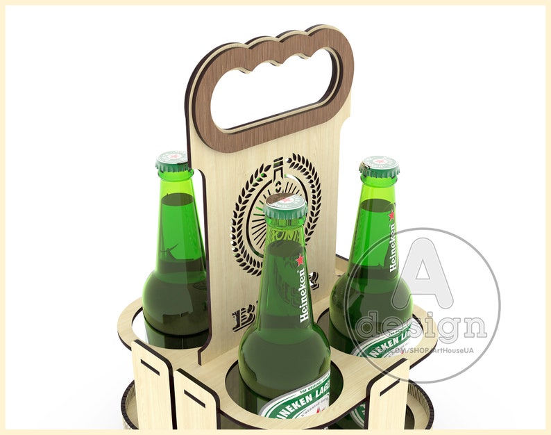 Download Beer holder box BHB-V4P Laser cut vector Beer bottle | Etsy