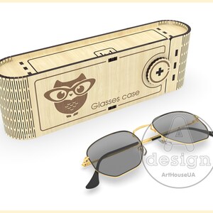 Glasses Storage Case SVG Laser Cut File Wooden Eyeglass Holder Box Design image 2