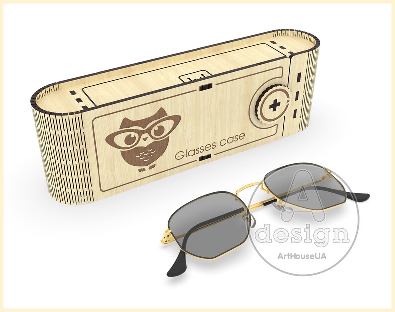 Glasses Storage Case SVG Laser Cut File Wooden Eyeglass Holder Box Design image 2