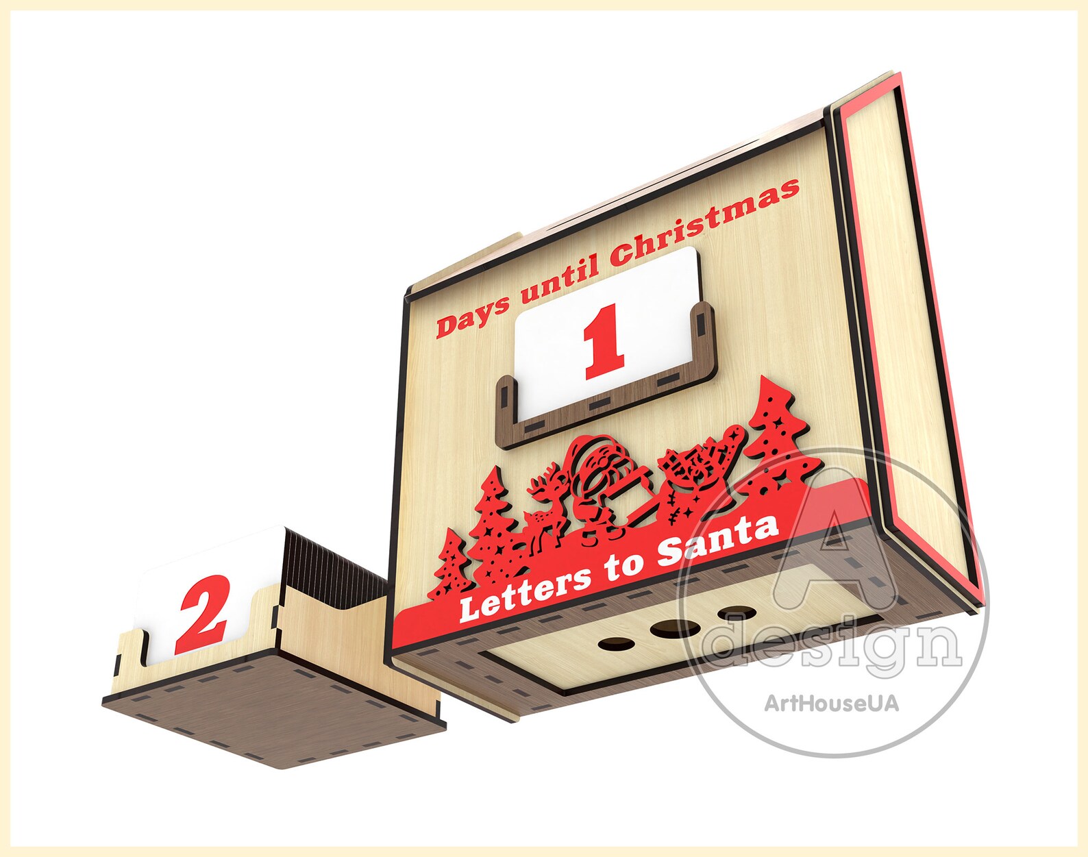 Letters to Santa Mailbox SVG File Laser Cutter Machines and Glowforge ...