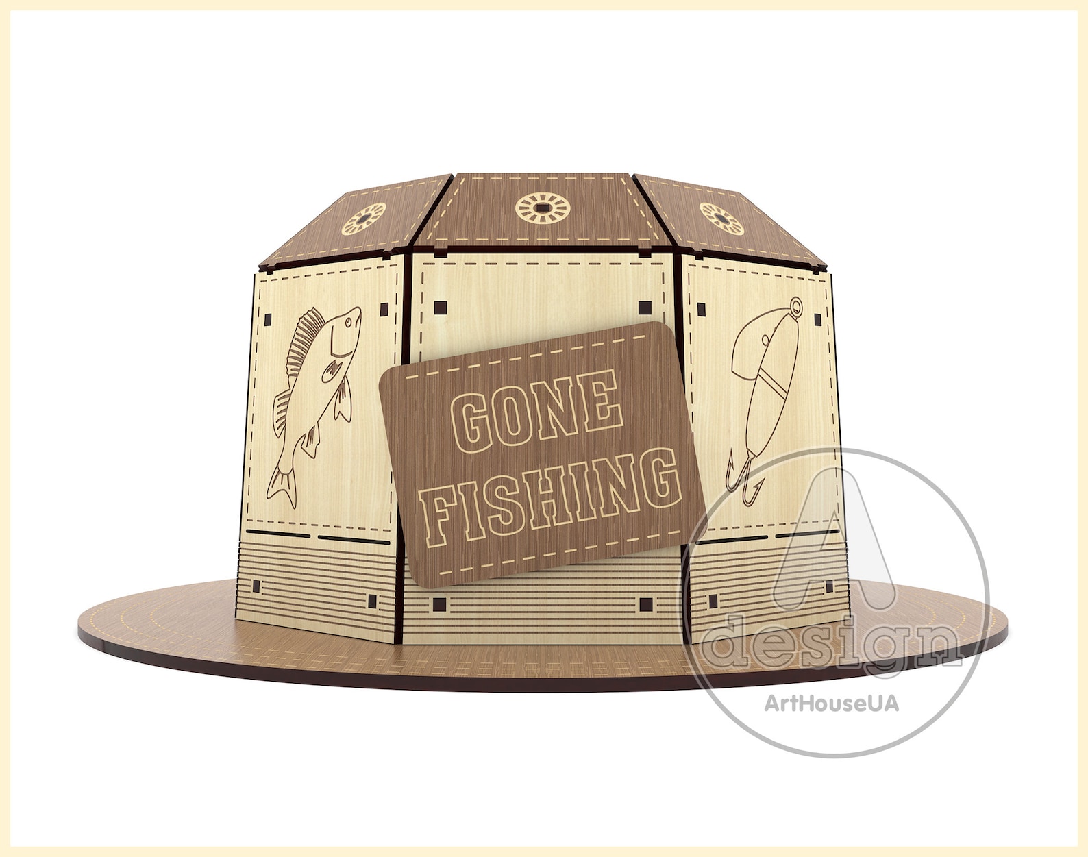 Gone Fishing Hat Box Vector File Laser Cut Machines and Etsy