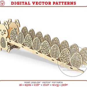 Rampa rodante de huevos de Pascua SVG, carreras de huevos de Pascua DXF, rampa de madera, juegos de Pascua, corte láser vectorial de huevos de Pascua, bandeja de huevos de Pascua Glowforge.