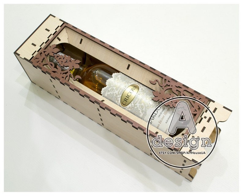 Wine Box Vector Wineboxv38 Wine Box Laser Cut File Plywood Etsy