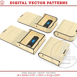 Scatola per file vettoriale di taglio laser unità flash USB e Glowforge SVG, custodia usb storia di matrimonio, file vettoriale di taglio laser Box, Small box vector Ver.21