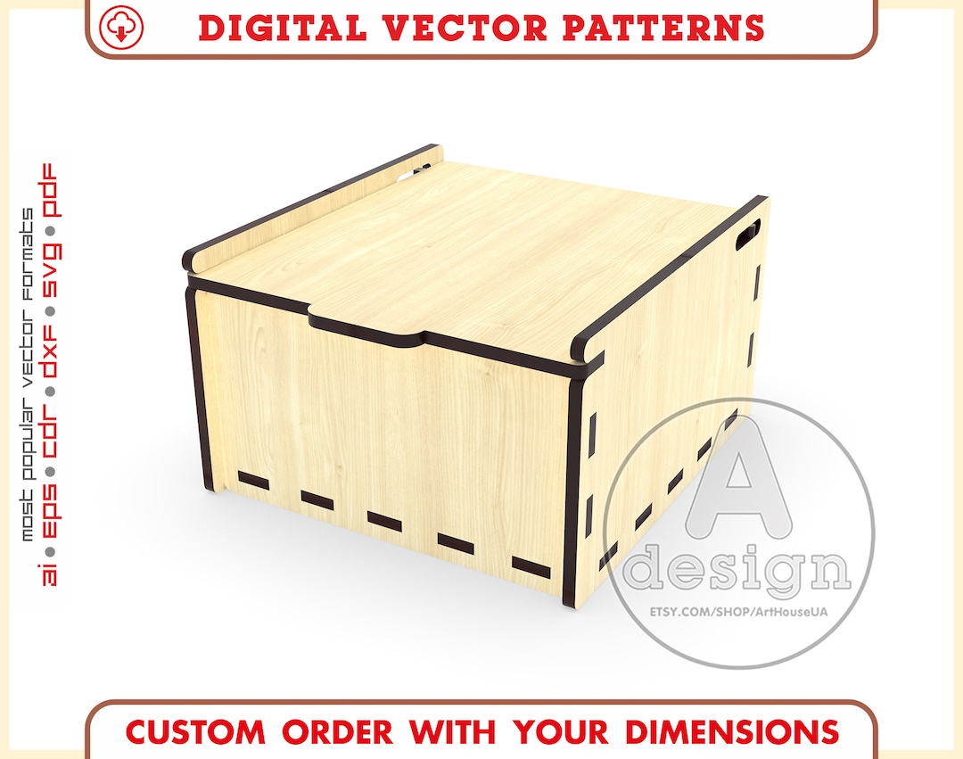 Custom Gift Box Laser Cut SVG DXF Vector Files for Laser Cutting - Etsy