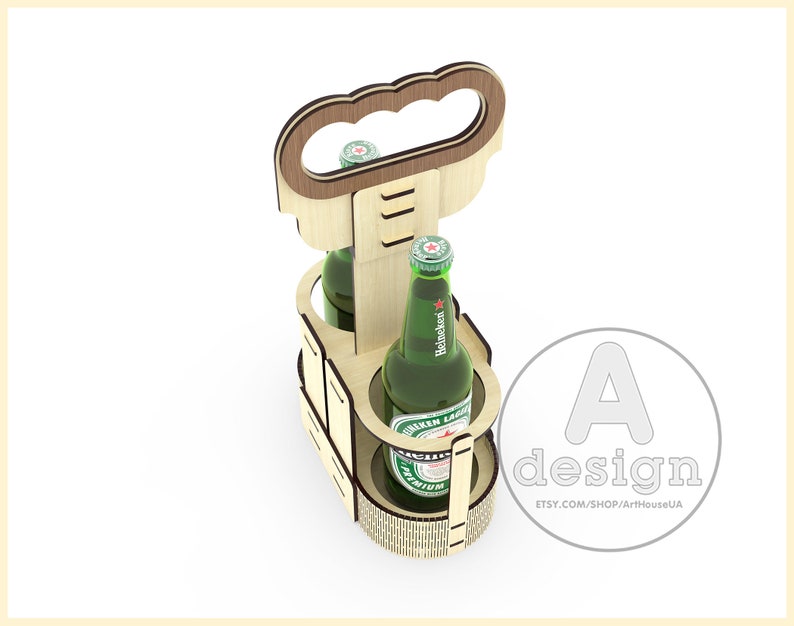 Download Beer holder box BHB-V2P Laser cut vector Beer bottle | Etsy