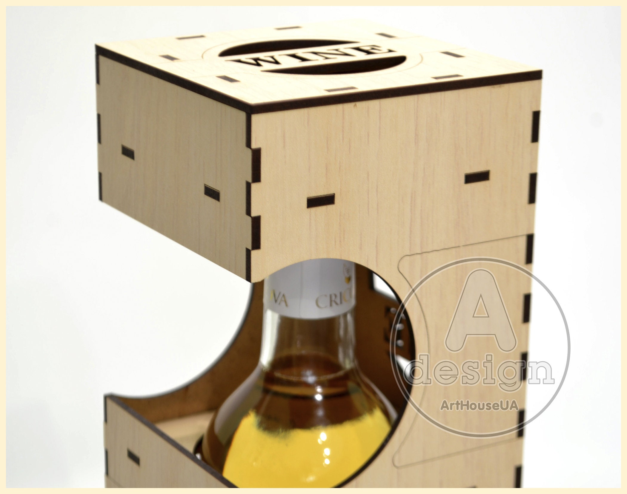 Wine Box Vector Wineboxv18 Wine Box Laser Cut File Plywood Etsy Canada