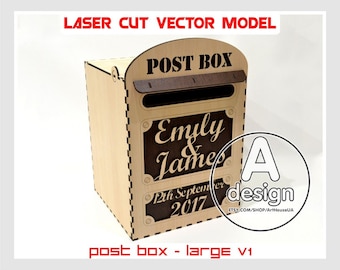 Hochzeitskarte Briefkasten SVG Laserschnittdatei aus Holz S Größe Hochzeitskarte Halter