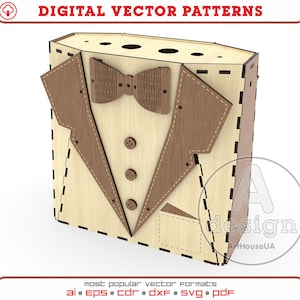 Father&#39;s Day Gift Boxes vector file for laser cut machines and Glowforge user, Daddy gift box, Men&#39;s gift box, Best Dad box, Box For Father