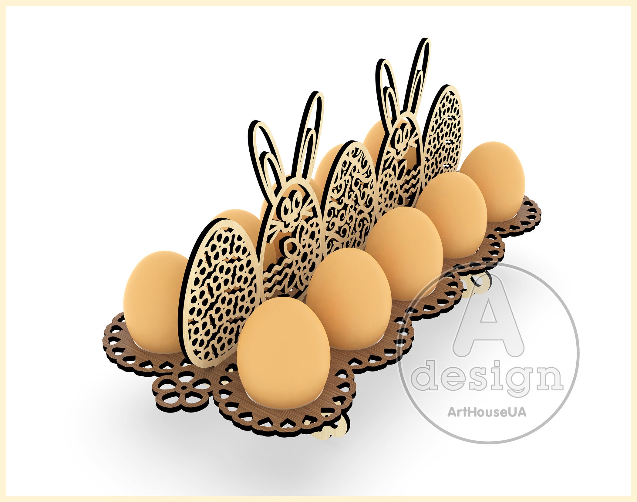 Easter Egg Holder Bunny Pattern Laser File, SVG Template - Etsy