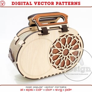 Frauen Handtasche Vektor für Laserschneiden, Abendtasche DXF, Holz Clutch Datei, handgemachte Handtasche PDF, Sperrholz Handtasche Vektor für Glowforge Benutzer SVG