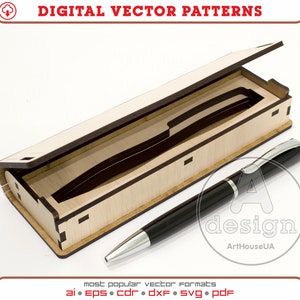 Leather Pen Case Pattern SVG PDF Minimalist Pen Holder Case With Sewing  Pattern, Pen Case Template Laser Cut Files, Cricut Glowfroage Files 