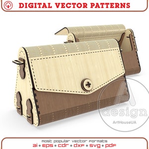 Fichier vectoriel de sac à main en bois pour SVG prêt à découper au laser, fichier vectoriel de sac à main, pochette en bois de soirée, fichier de sac à bandoulière, fichier de sac à main d'embrayage, Ver.87