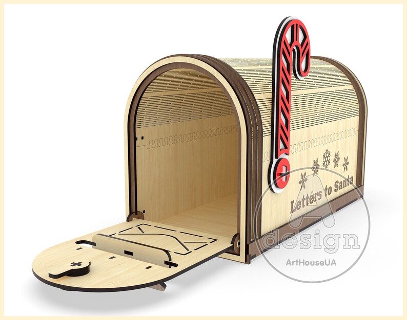 Letters to Santa Mailbox SVG File Laser Cutter Machines and Glowforge ...