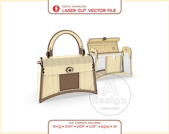 Acrylic Wood Purse Laser Cut Vector File Digital SVG